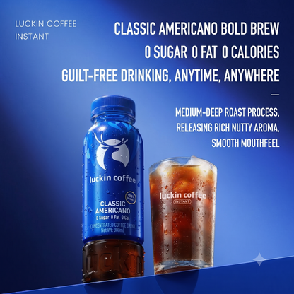 [Global Direct 1-3 Wks] luckin coffee Ready-to-Drink Bottled Instant Coffee Series (Classic Americano / Raw Coconut Latte / Grapefruit Americano) - 100% Arabica, 1.5x Caffeine, Stock-Up Bulk Pack (15 Bottles)