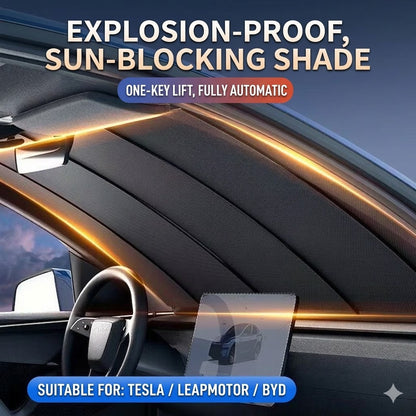 Car sunshade, electric sunshade, cooling, prevents interior sun damage and aging.