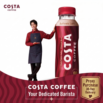 COSTA COFFEE Ready-to-Drink Authentic Latte - Bulk Case (300ml x 15 Bottles) | Store Quality Beans, Low Fat, Slow Roasted