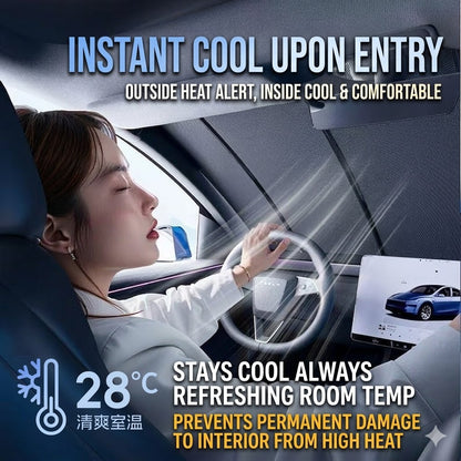 Car sunshade, electric sunshade, cooling, prevents interior sun damage and aging.