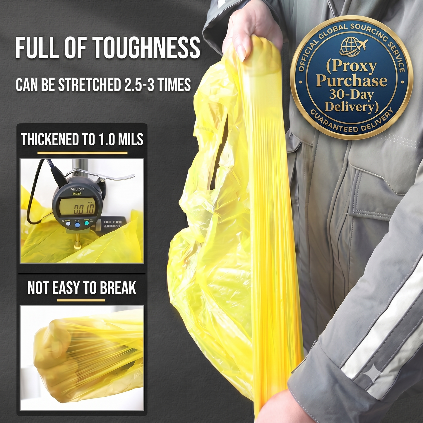 Heavy-Duty Vest-Type Trash Bags - 200 Count Dispenser Box | 1.0 Mil Thickened, 8-Layer Leak-Proof Bottom Seal (45x59cm)