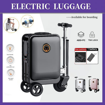 20L Electric Ride-On Luggage - Foldable Motorized Suitcase with USB Charger, 15km/h Speed for Travel & Commute