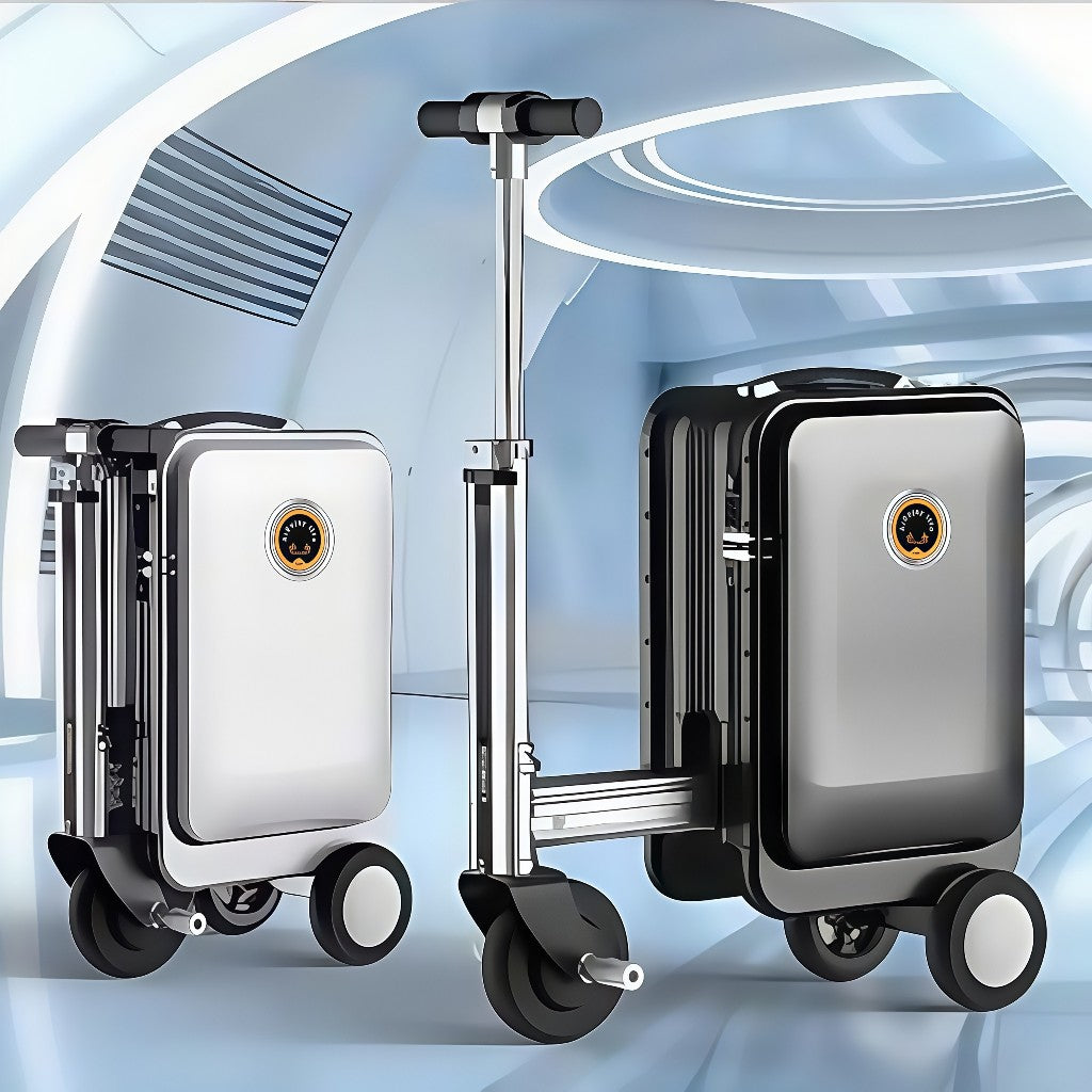 20L Electric Ride-On Luggage - Foldable Motorized Suitcase with USB Charger, 15km/h Speed for Travel & Commute