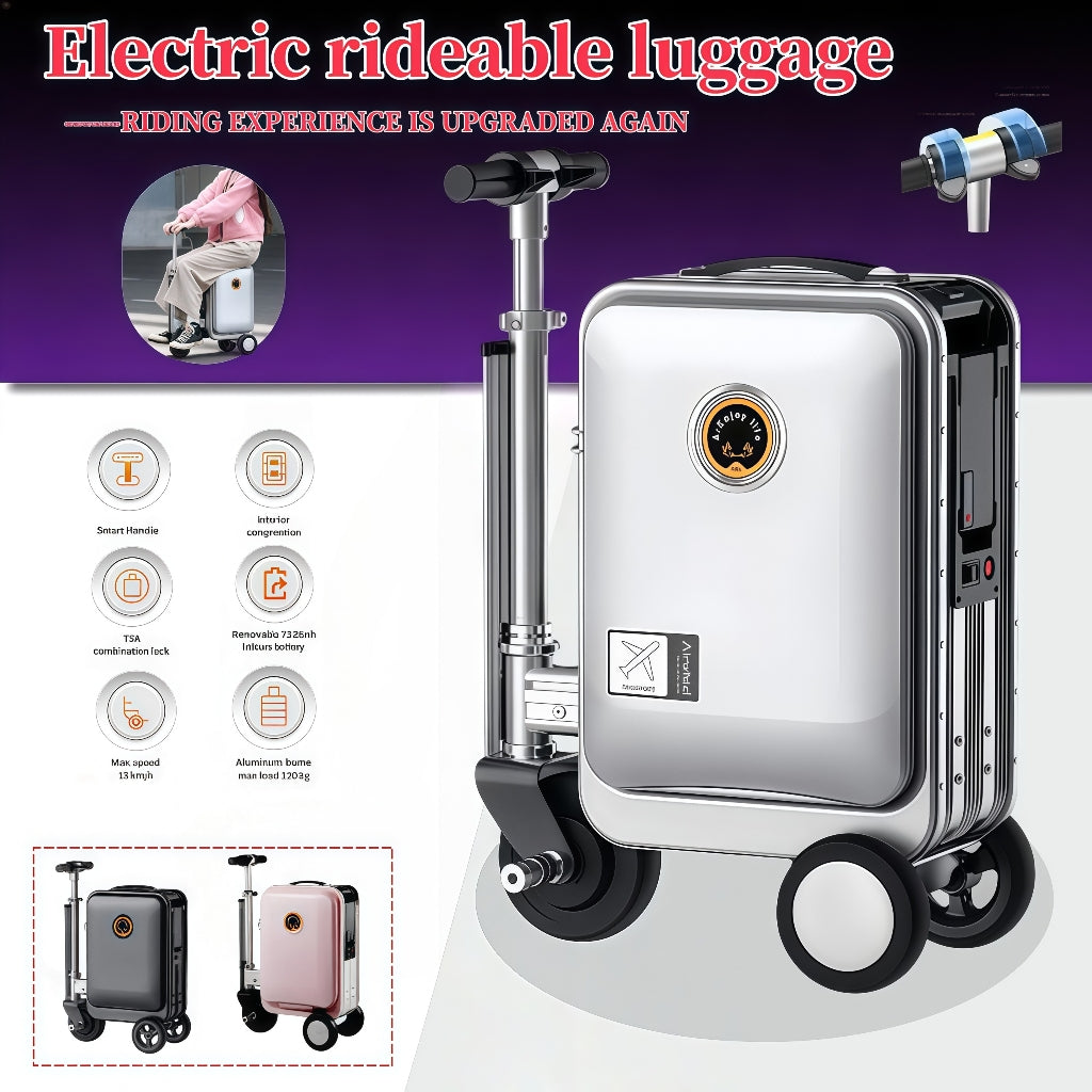 Luggage carry-on luggage Electric luggage Retractable and rideable pulley suitcase Cabin size luggage