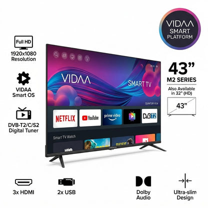 [R&R] SG Edition Smart TV | QLED Display | Free Digital Antenna & Voice Remote | 32" & 43"