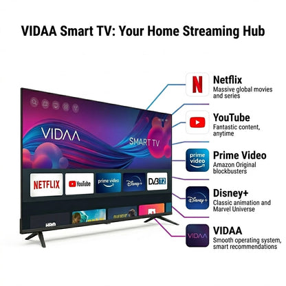 [R&R] QLED Smart TV (32"/43") | VIDAA System with Voice Control | 100% Colour Volume