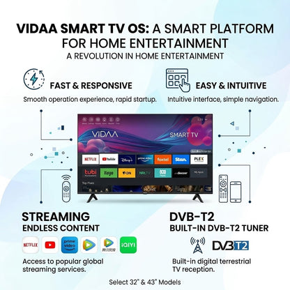[R&R] QLED Smart TV (32"/43") | VIDAA System with Voice Control | 100% Colour Volume